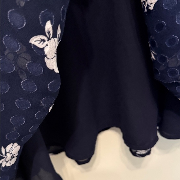 Ann Taylor A Line Sleeveless Midi Dress Size 4 Navy and White Floral - Picture 8 of 13